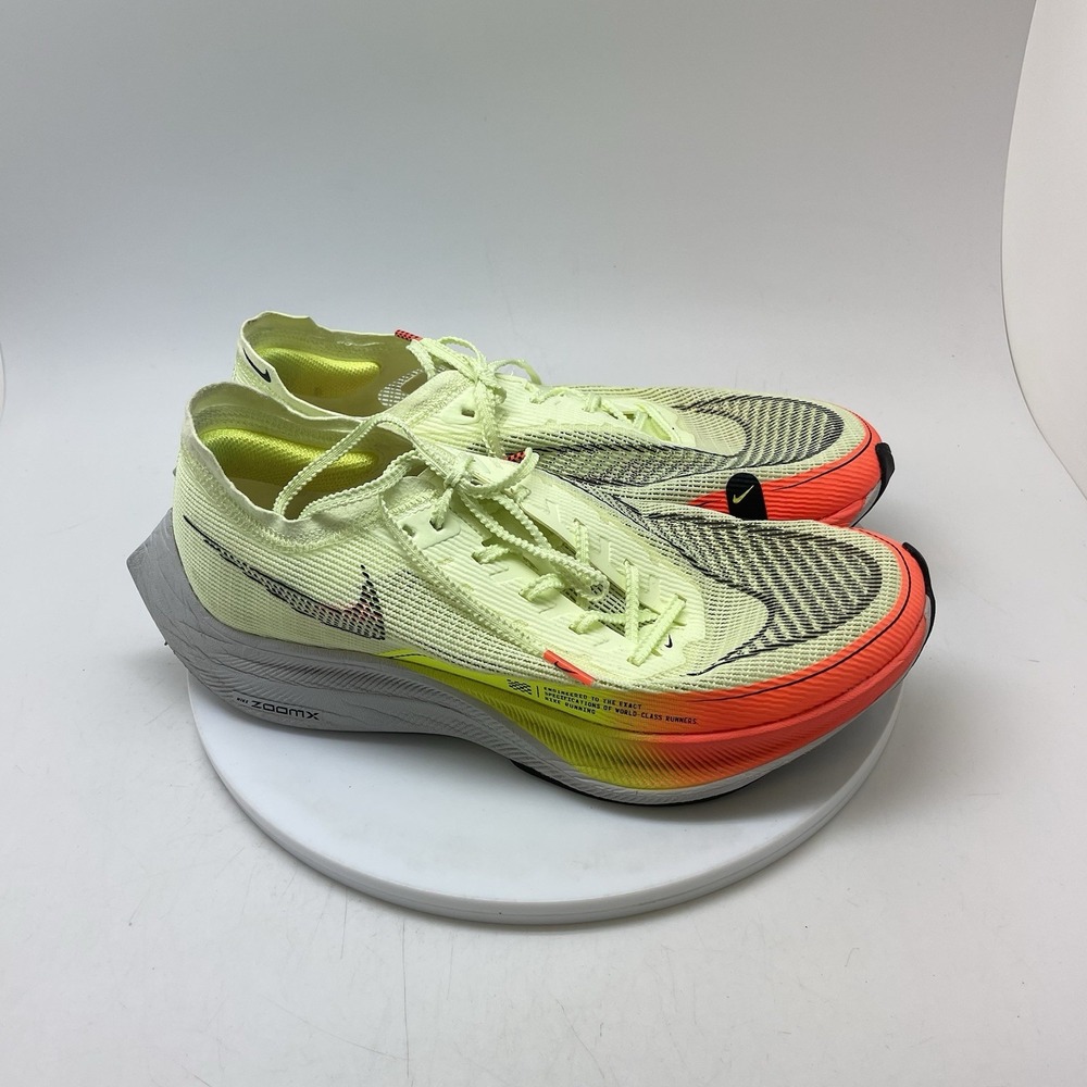 Nike ZoomX Vaporfly Next% 2 Mens 9 Volt Yellow Athletic Running Shoes Sneakers
